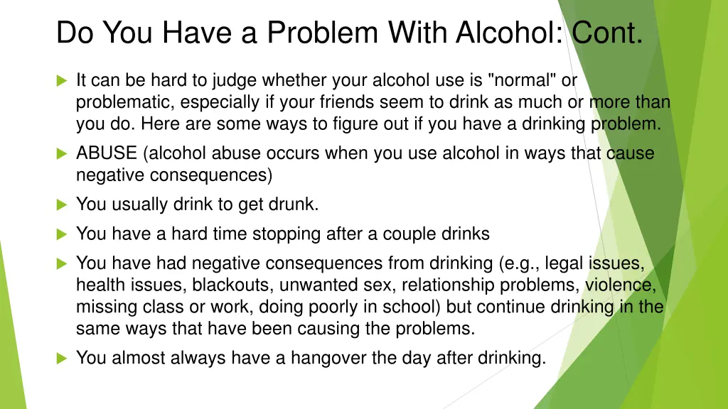 do you have a problem with alcohol cont