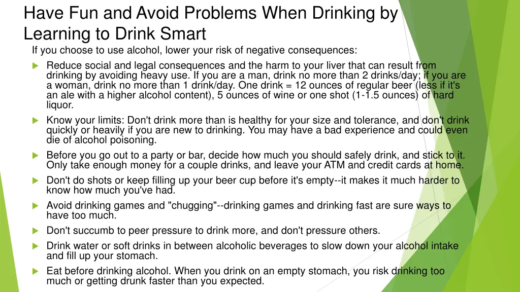 have fun and avoid problems when drinking