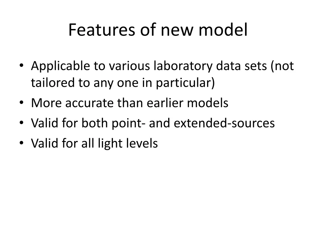 features of new model