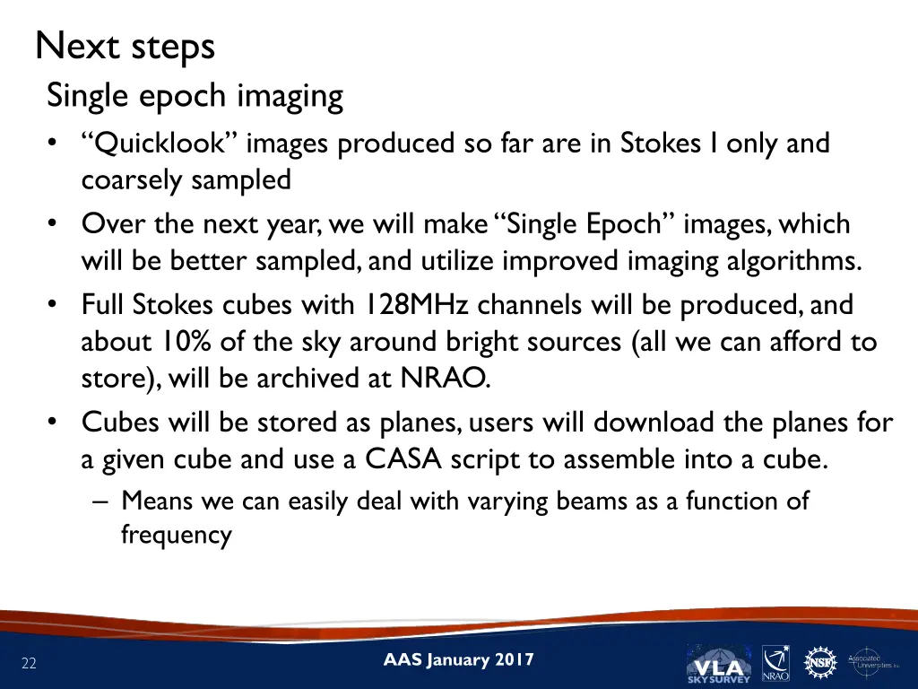 next steps single epoch imaging quicklook images