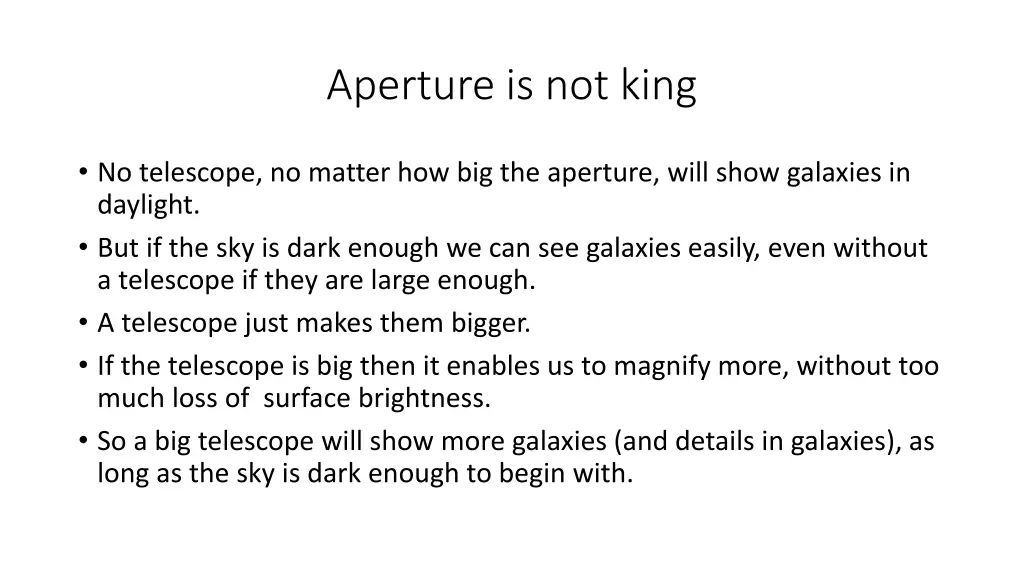 aperture is not king