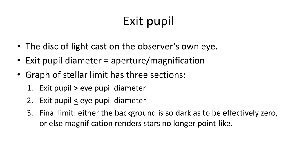 exit pupil