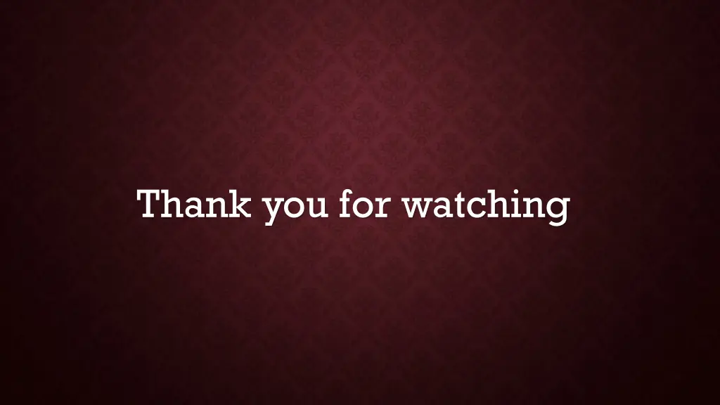 thank you for watching