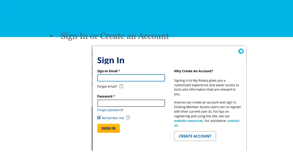 sign in or create an account