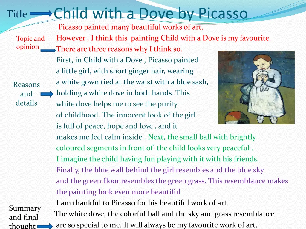 child with a dove by picasso picasso painted many