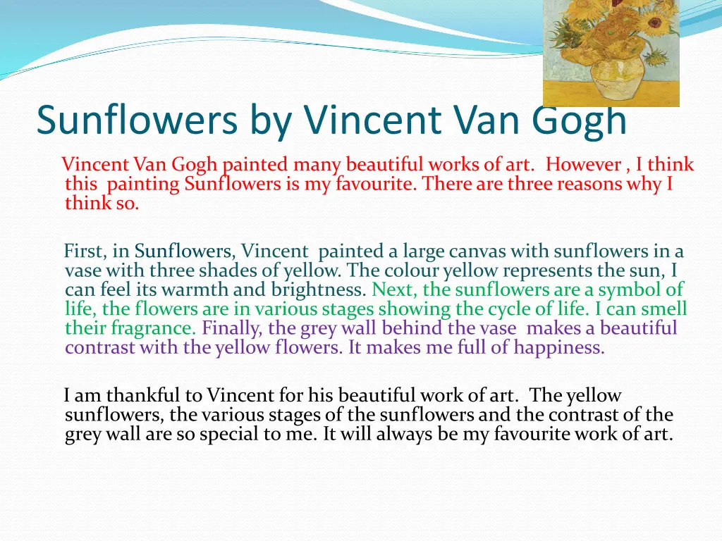 sunflowers by vincent van gogh