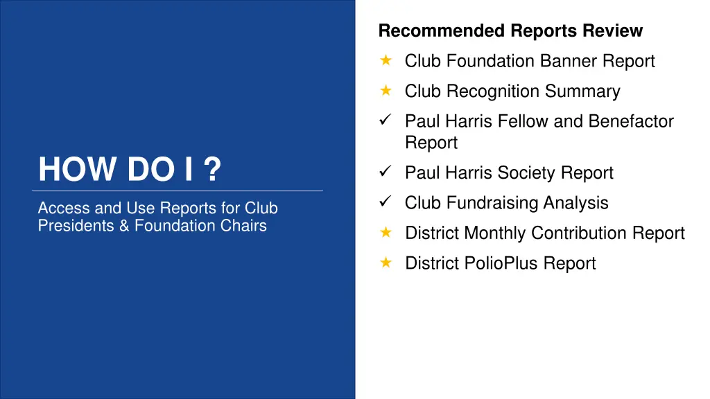 recommended reports review