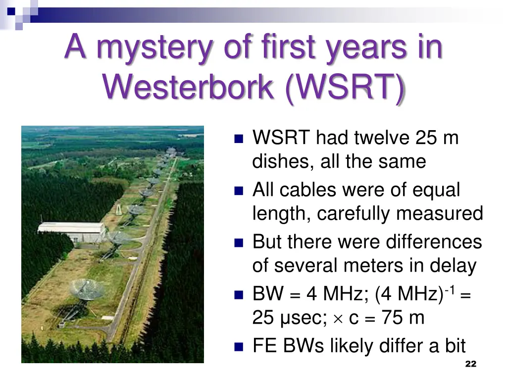 a mystery of first years in westerbork wsrt