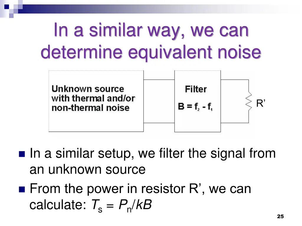 in a similar way we can determine equivalent noise