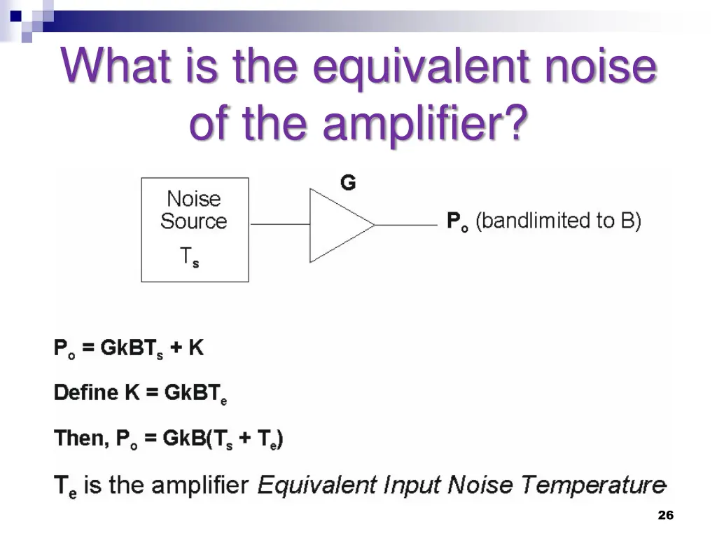 what is the equivalent noise of the amplifier