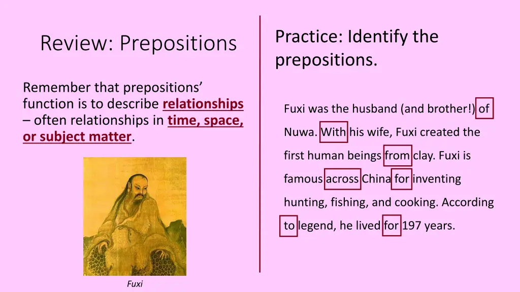 practice identify the prepositions