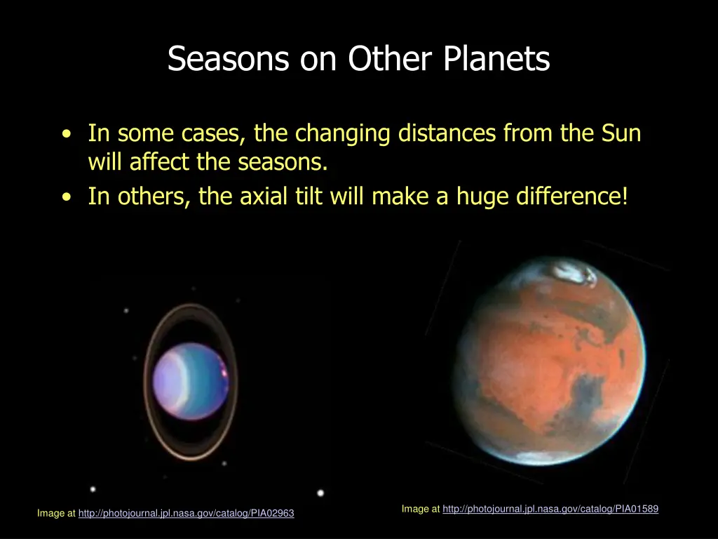 seasons on other planets