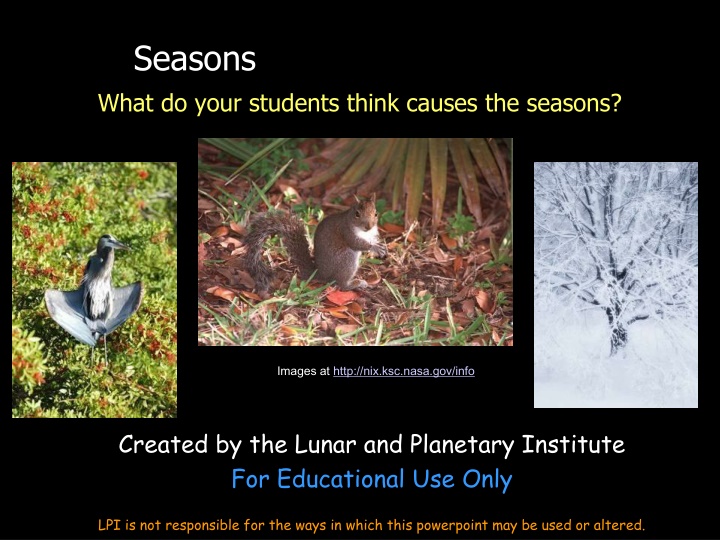 seasons what do your students think causes