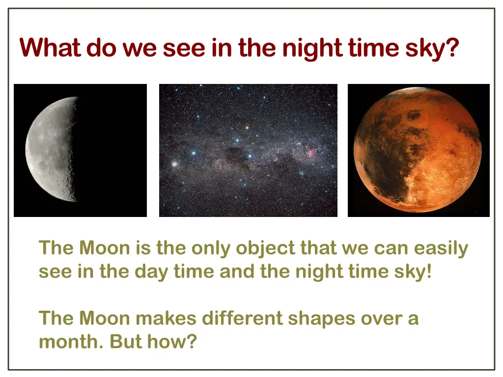 what do we see in the night time sky