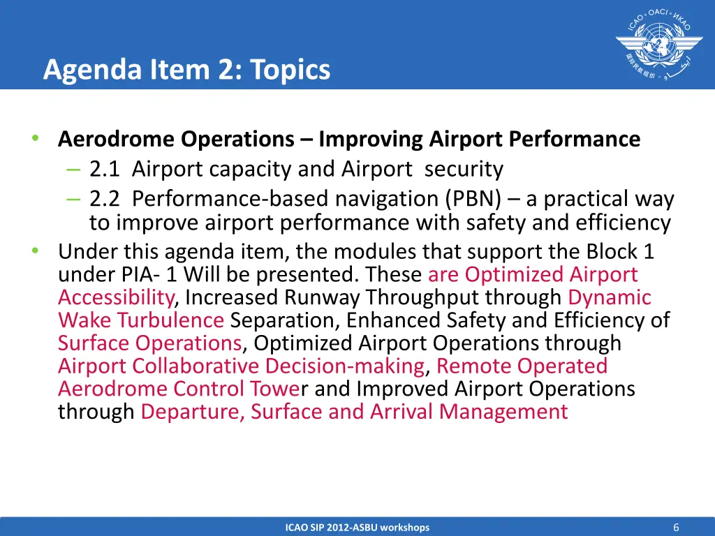 agenda item 2 topics