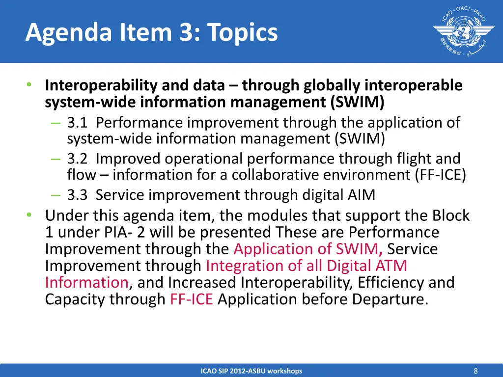 agenda item 3 topics