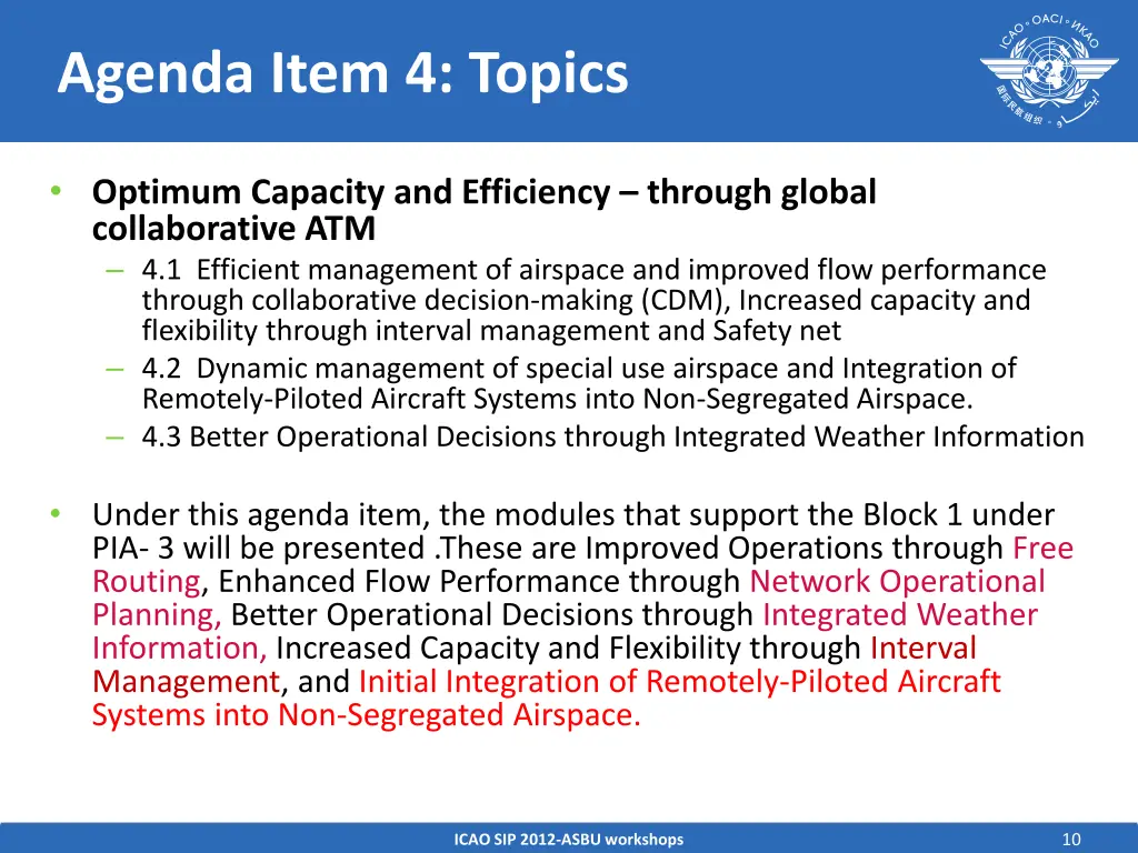 agenda item 4 topics