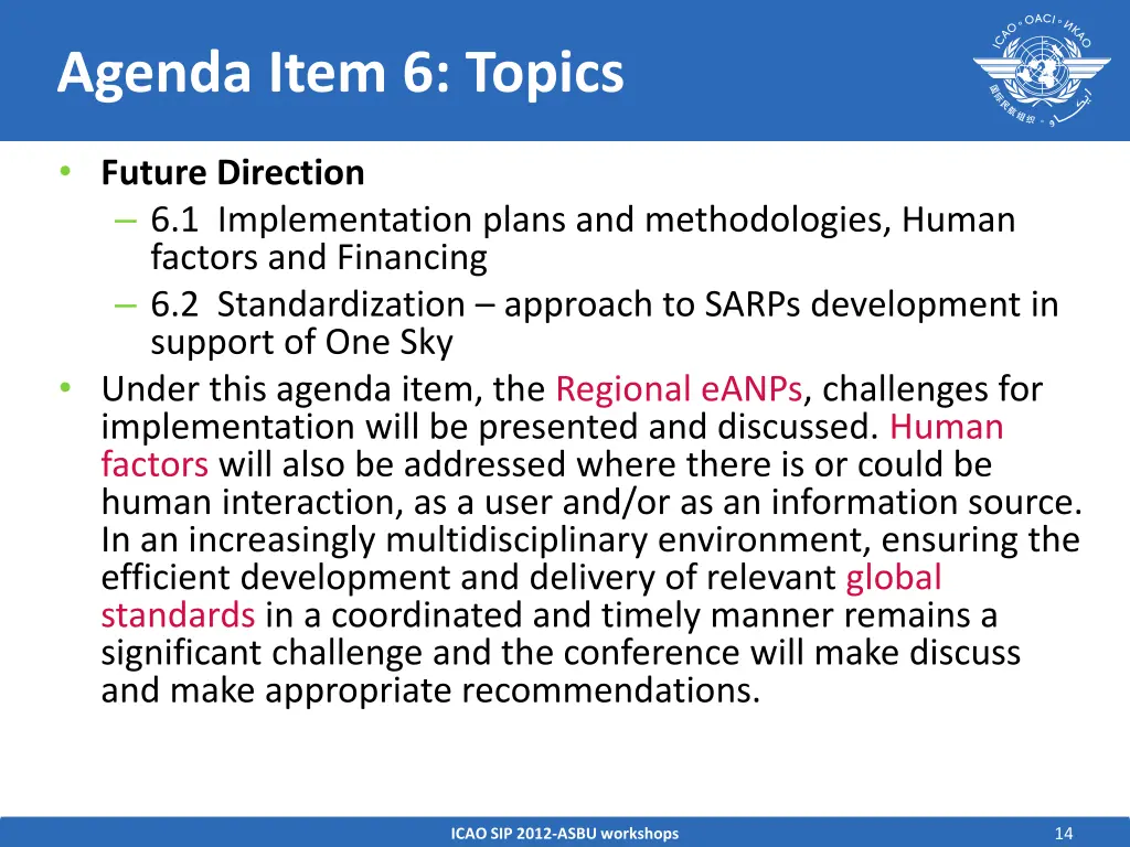 agenda item 6 topics