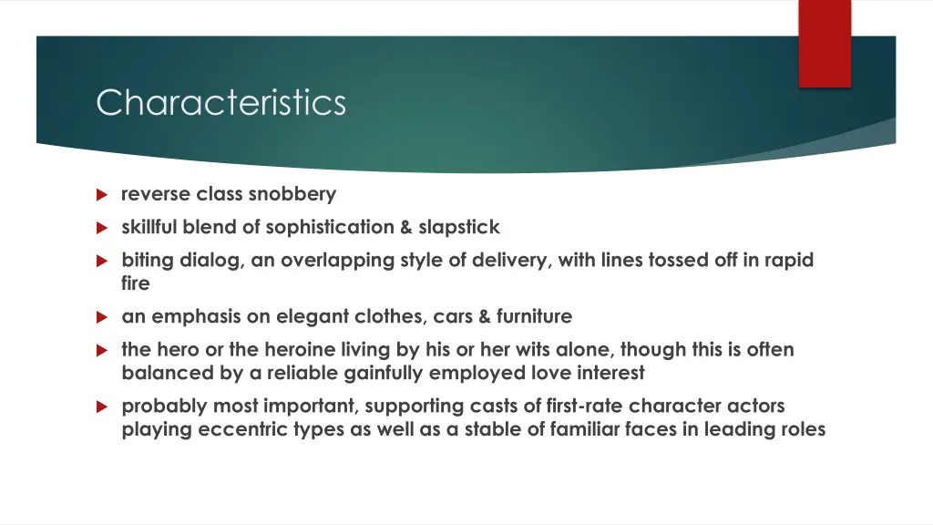 characteristics