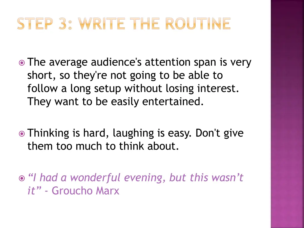 step 3 write the routine 2