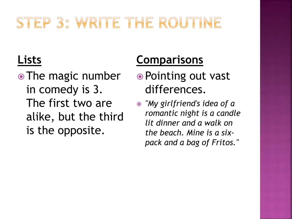 step 3 write the routine 3