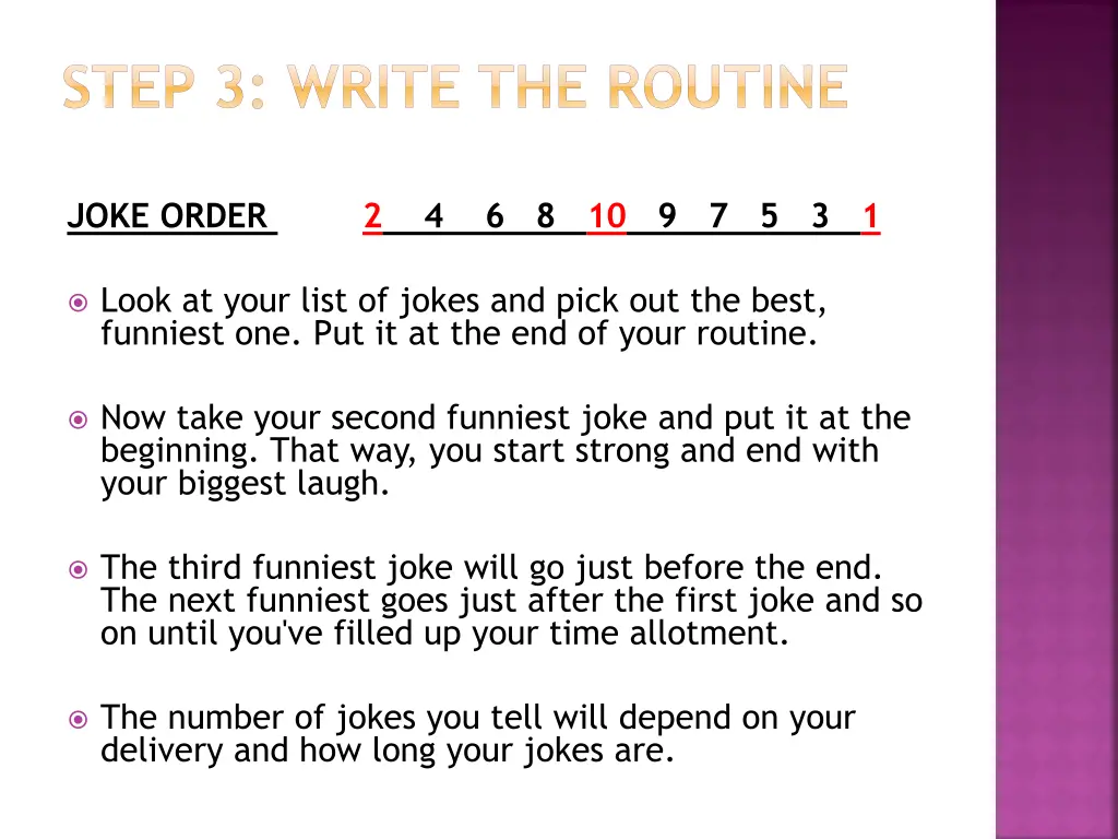 step 3 write the routine 6