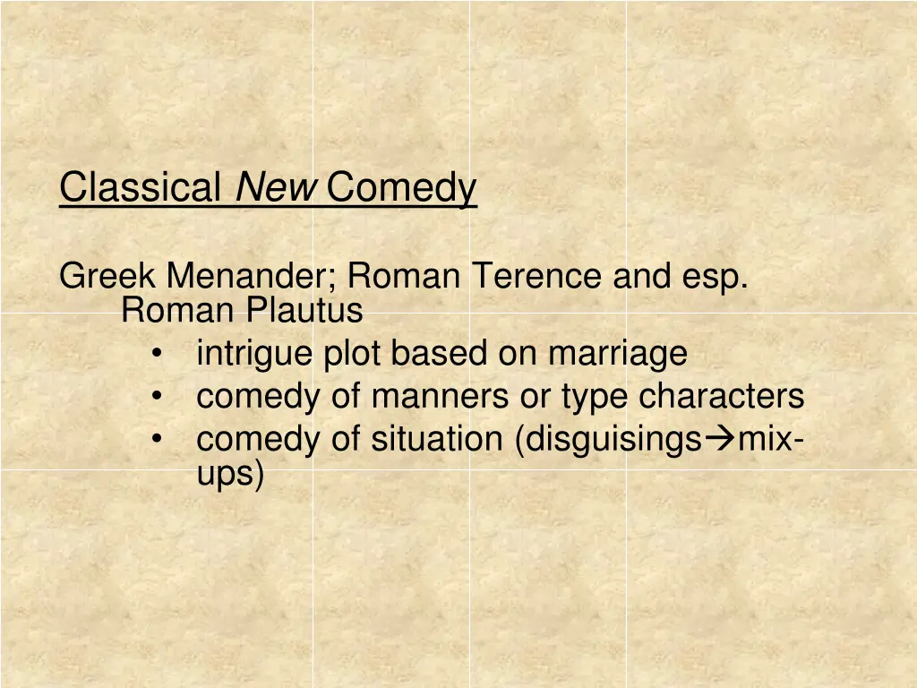 classical new comedy