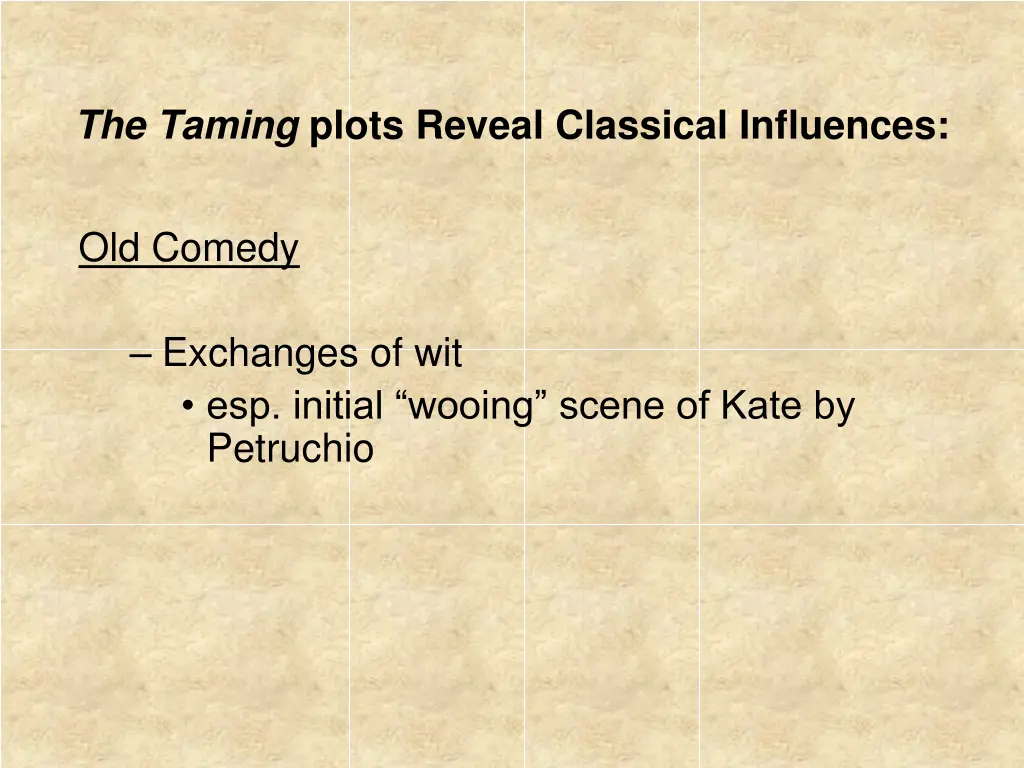 the taming plots reveal classical influences