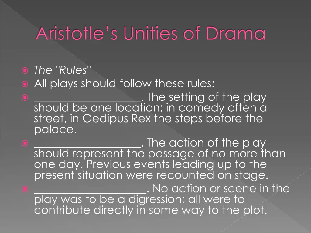 aristotle s unities of drama