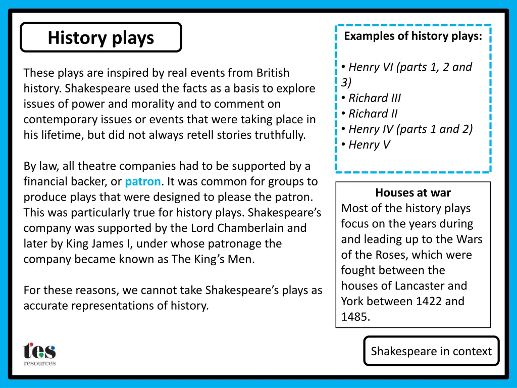 history plays