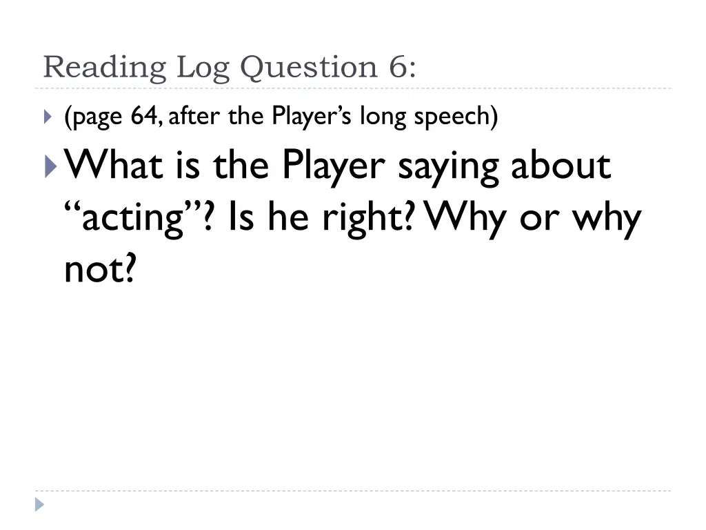 reading log question 6