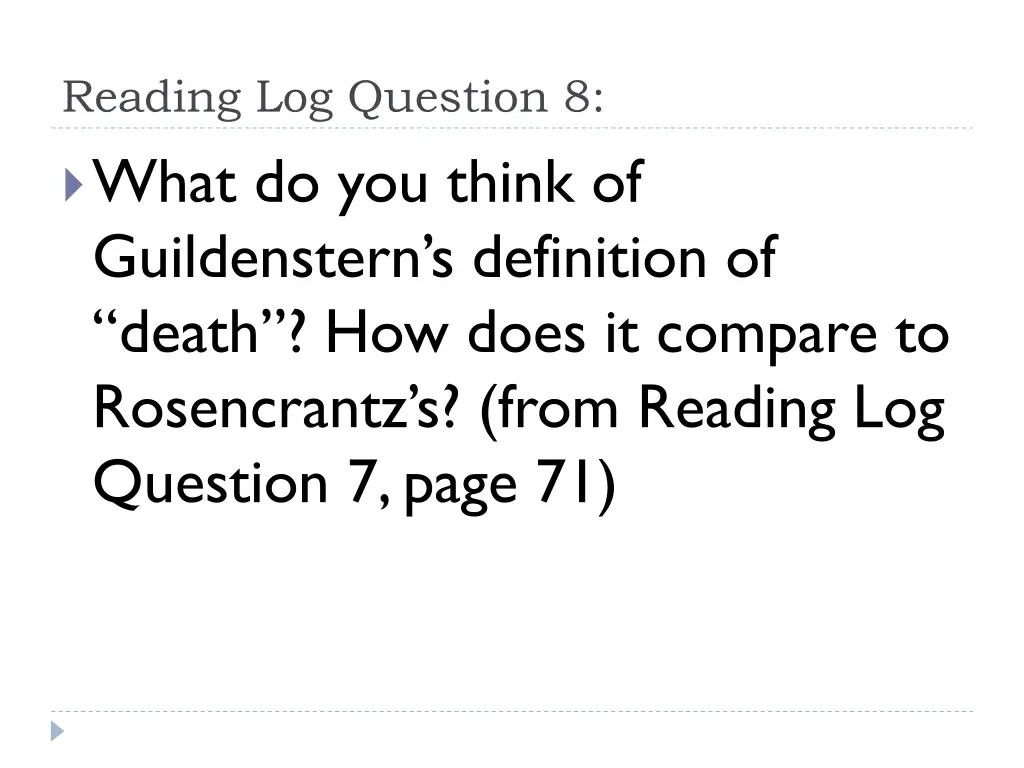 reading log question 8 what do you think