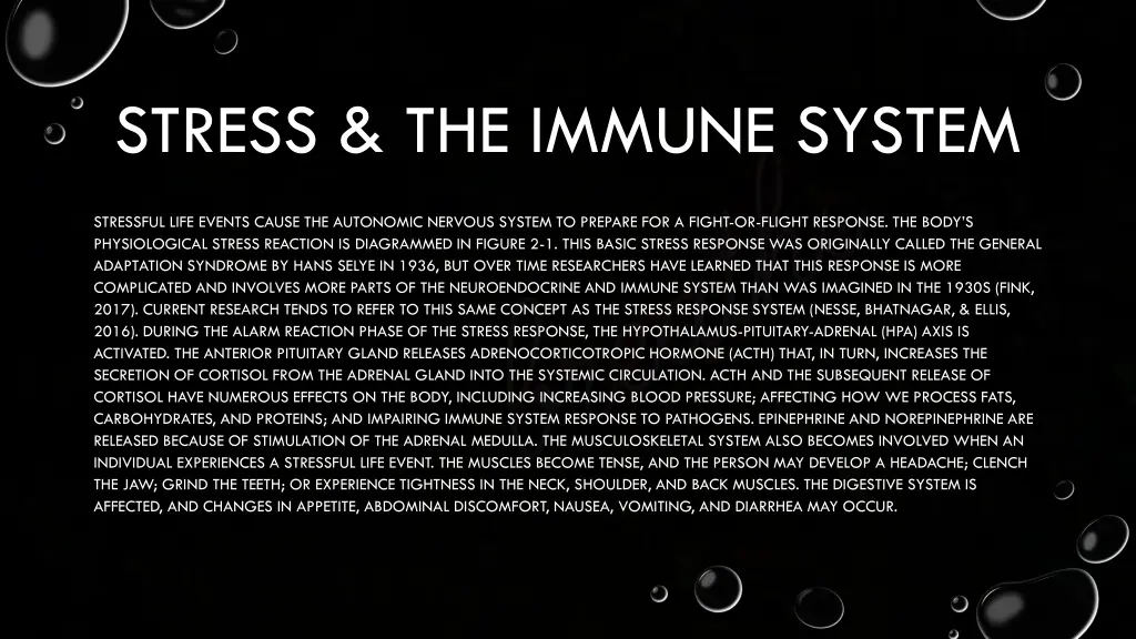 stress the immune system