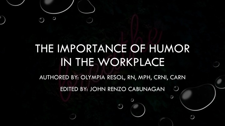 the importance of humor in the workplace