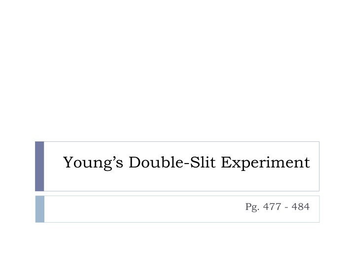 young s double slit experiment