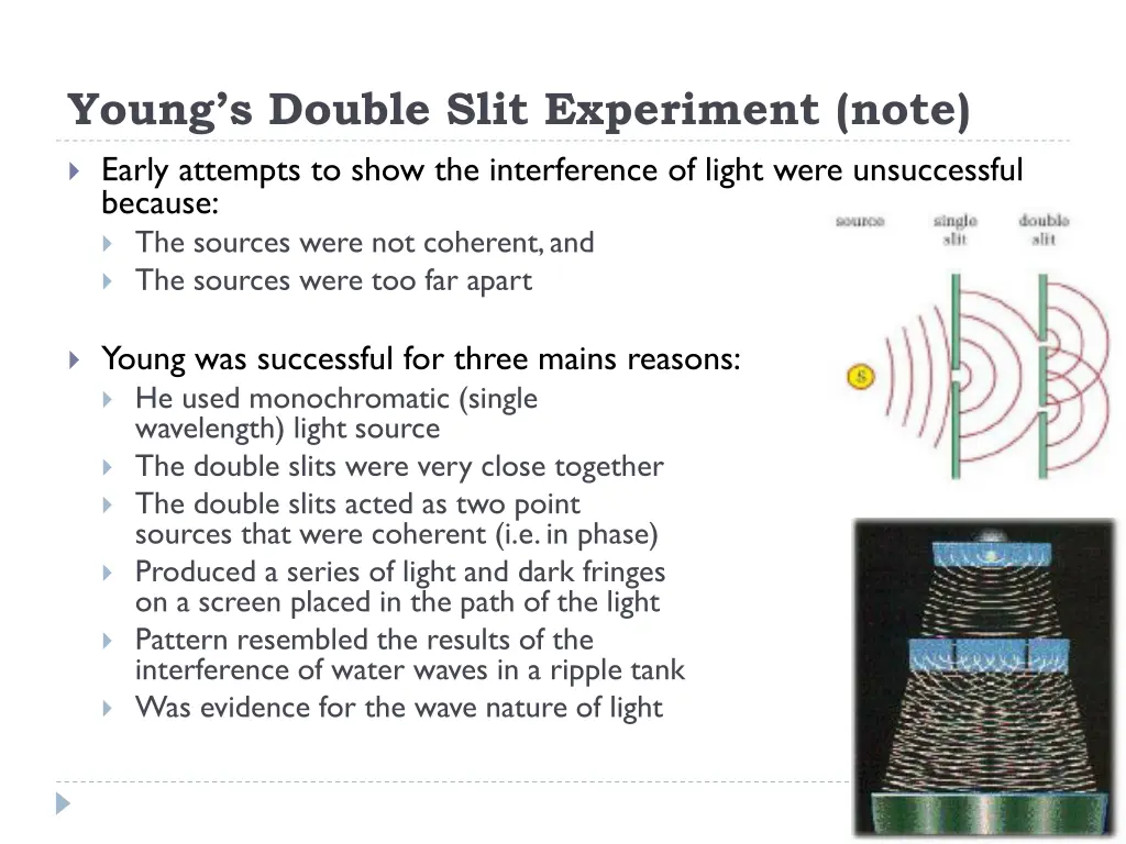 young s double slit experiment note