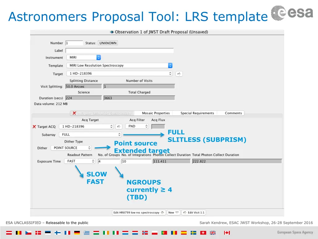 astronomers proposal tool lrs template