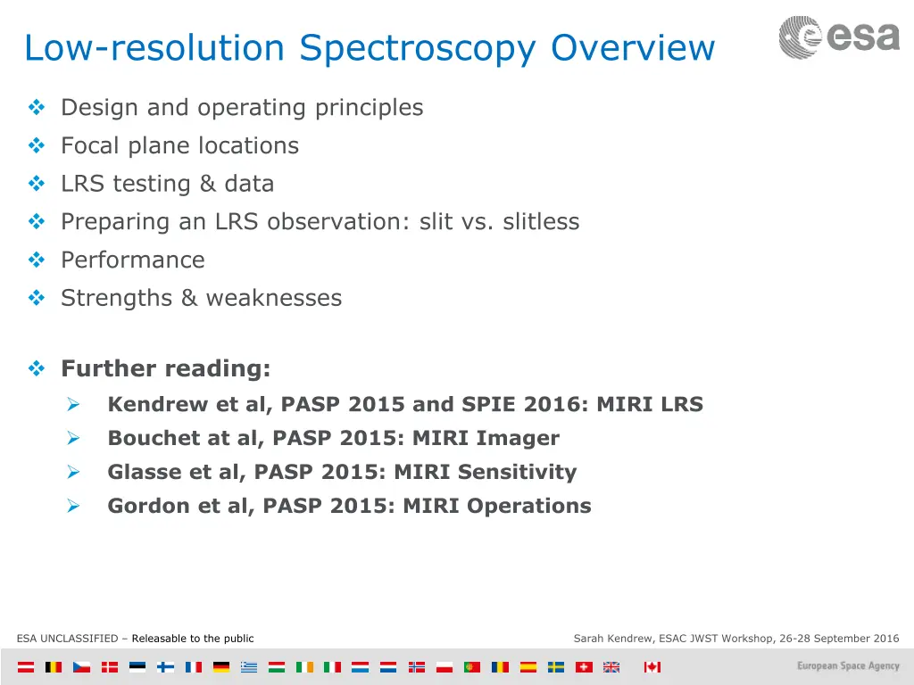 low resolution spectroscopy overview