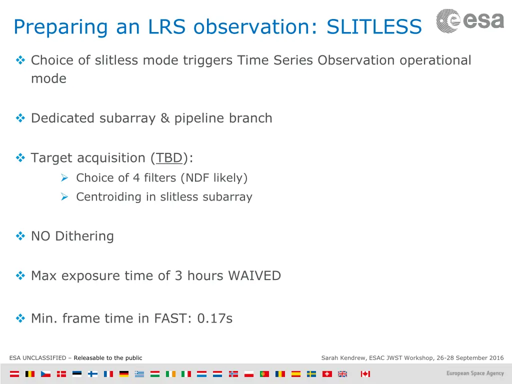 preparing an lrs observation slitless