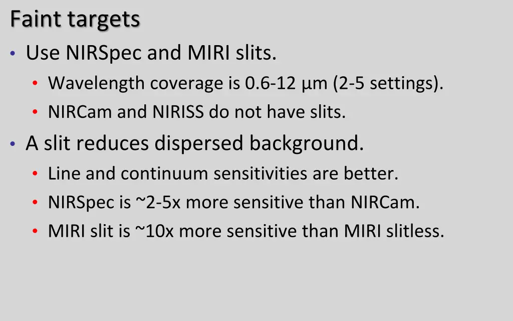 faint targets