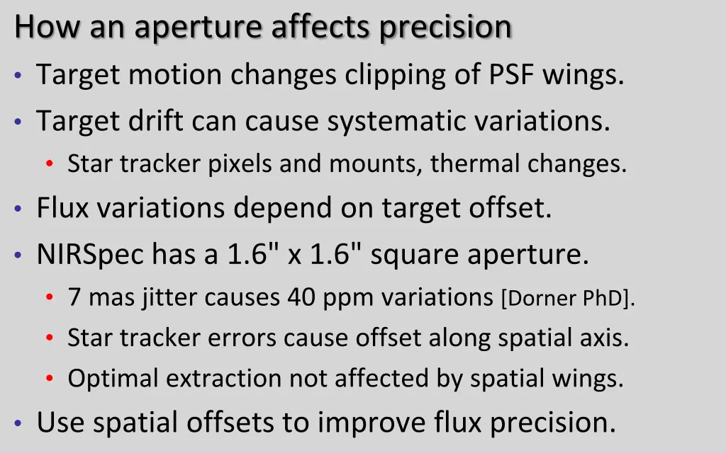 how an aperture affects precision