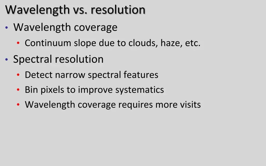 wavelength vs resolution