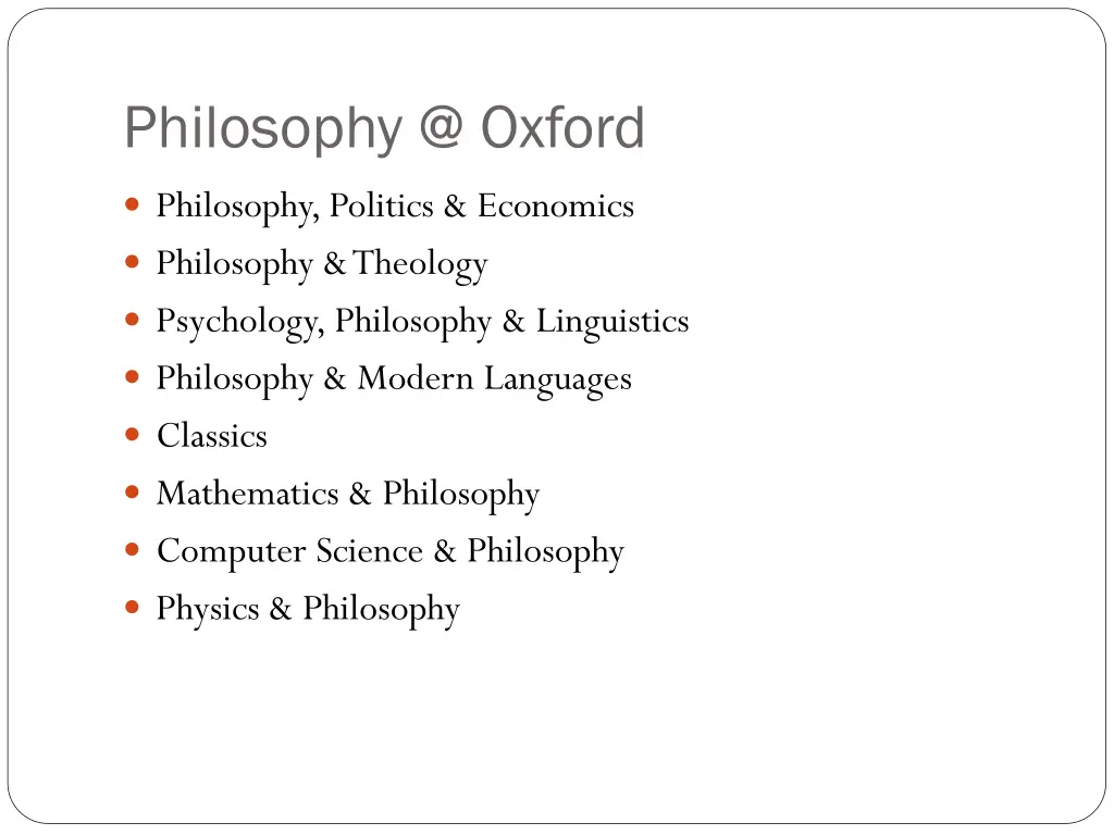 philosophy @ oxford