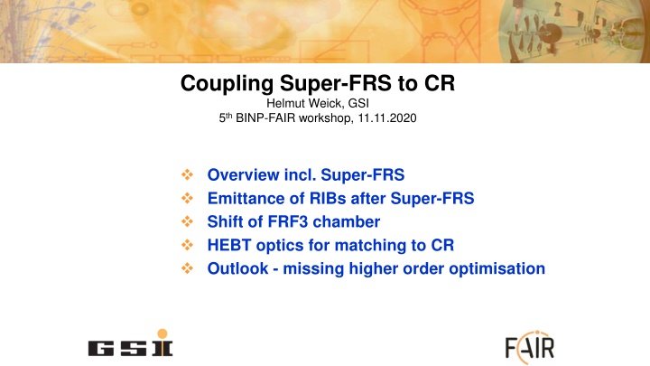 coupling super frs to cr helmut weick