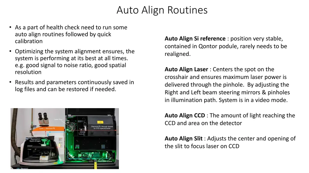 auto align routines