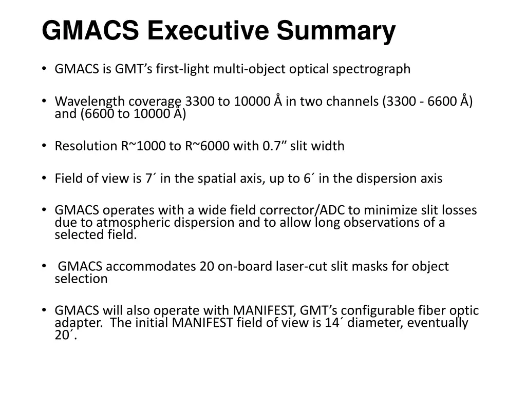 gmacs executive summary