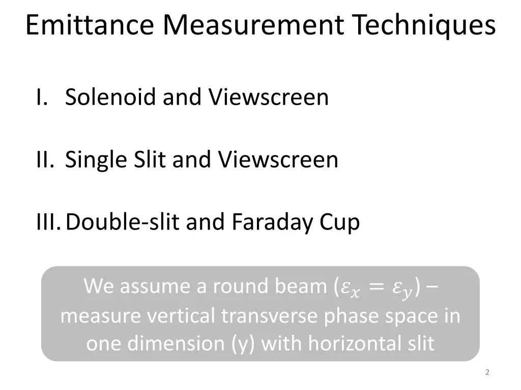 emittance measurement techniques