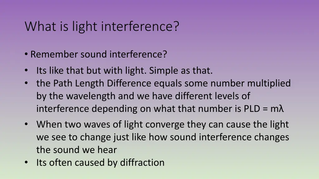 what is light interference