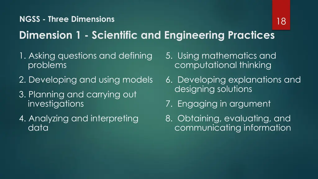 ngss three dimensions dimension 1 scientific