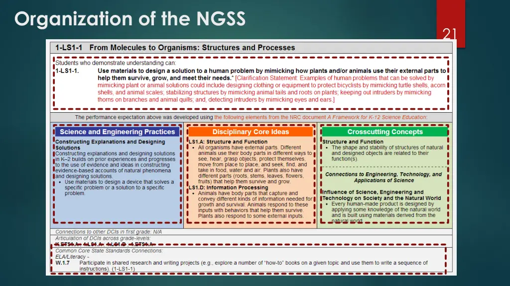 organization of the ngss 1